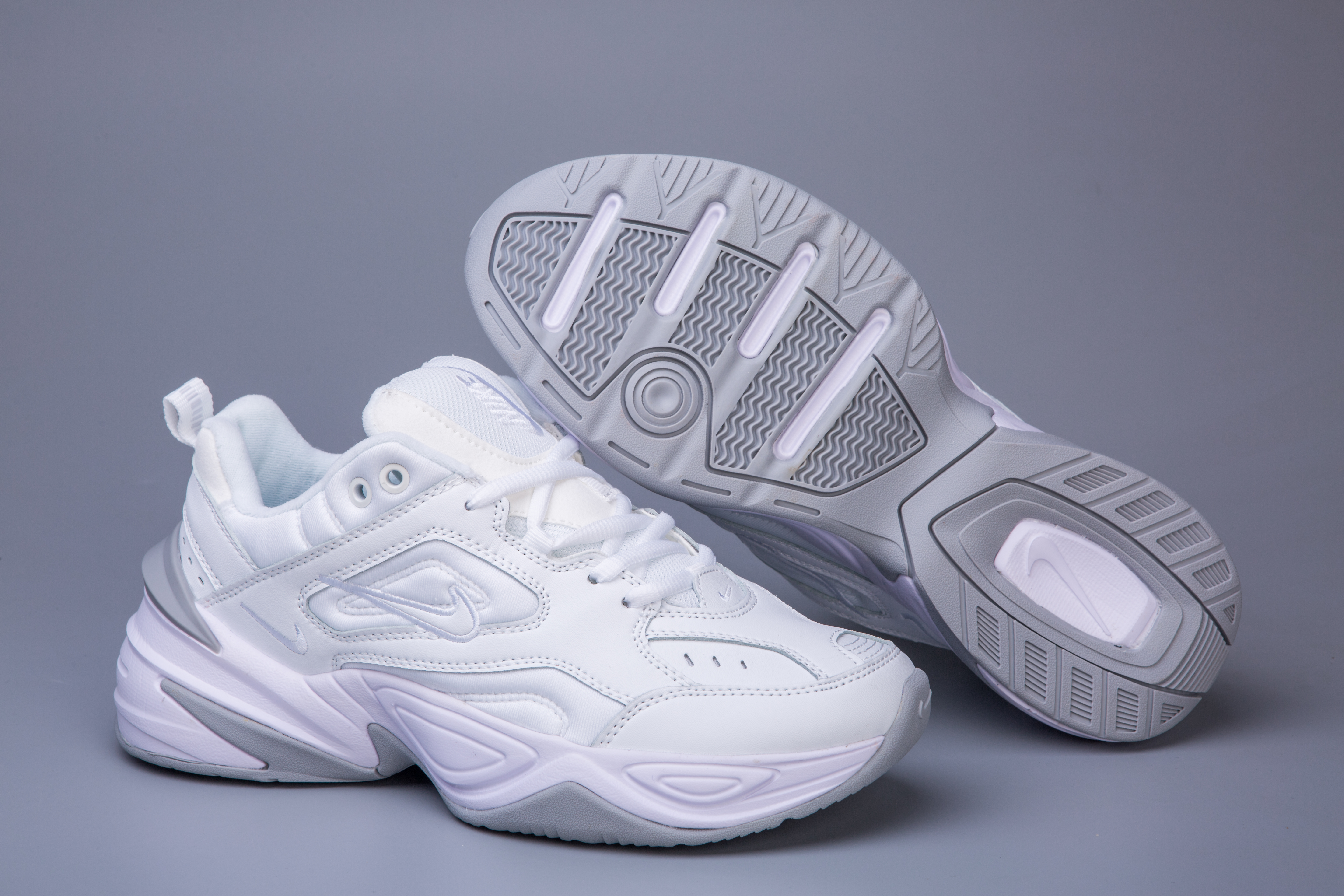 Nike Air M2K Tekno White Grey Shoes - Click Image to Close